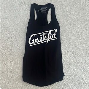 💛 Grateful Women's Black Racer Back Tank Top